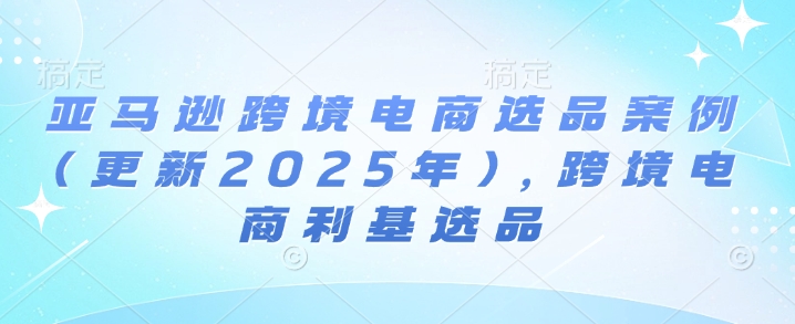 亚马逊跨境电商选品案例(更新2025年3月)，跨境电商利基选品-丸动小站