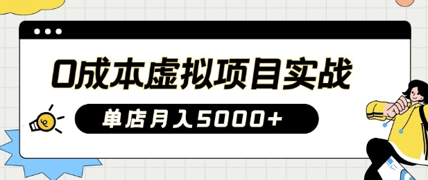 0成本虚拟项目实战手把手教你落地，单店月入5k-丸动小站