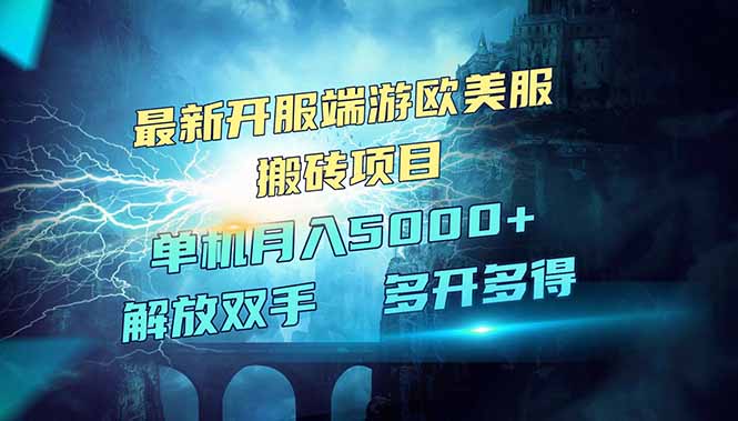 全网热门游戏欧美服端游搬砖，最新开服，项目红利期，单机月入5000+-丸动小站