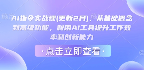 AI指令实战课(更新2月)，从基础概念到高级功能，利用AI工具提升工作效率和创新能力-丸动小站