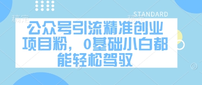 公众号引流精准创业项目粉，0基础小白都能轻松驾驭-丸动小站