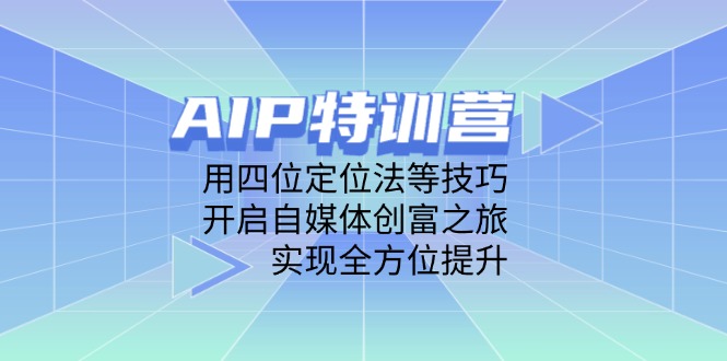 AIP特训营，用四位定位法等技巧，开启自媒体创富之旅，实现全方位提升-丸动小站
