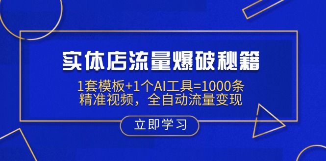 实体店流量爆破秘籍：1套模板+1个AI工具=1000条精准视频，全自动流量变现-丸动小站